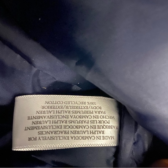 Polo Ralph Lauren Fragrances Logo P Wing Patch Duffle Gym Travel Bag Navy Blue - Picture 8 of 12